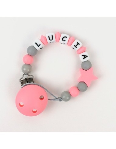 Cadenita de silicona Estrella Salmón Personalizada