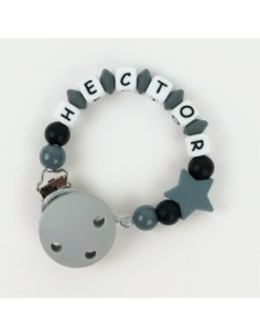 Cadenita de silicona Estrella Gris Personalizada