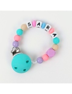 Cadenita de silicona Turquesa Multicolor Personalizada