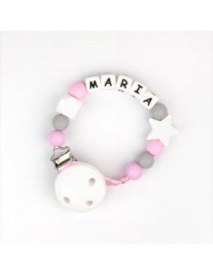 Cadenita de silicona Personalizada Baby Rosa