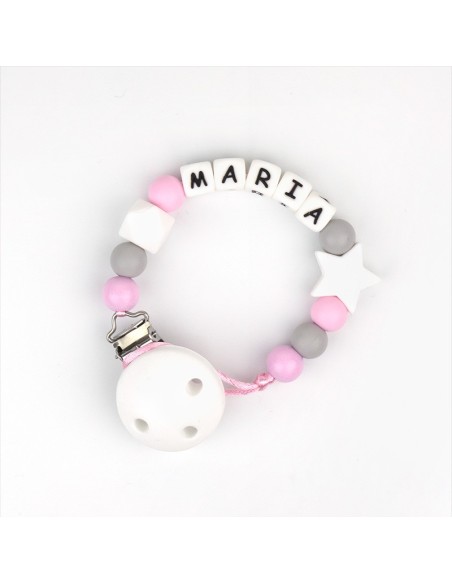 Cadenita de silicona Personalizada Baby Rosa