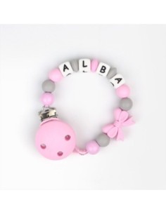 Cadenita de silicona Personalizada Baby Rosa