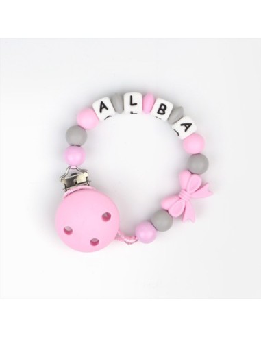 Cadenita de silicona Personalizada Baby Rosa