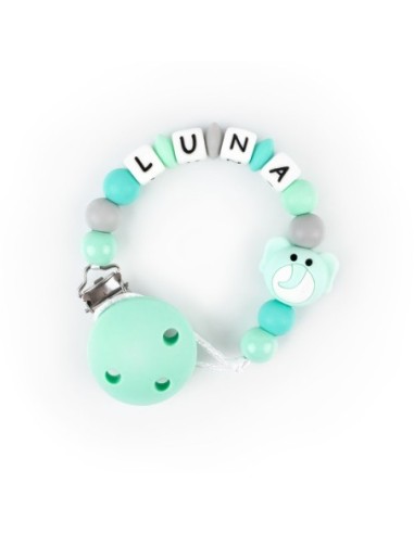 Cadenita de silicona Elefante Gris Personalizada