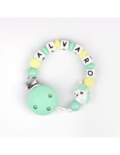 Cadenita de silicona Personalizada Unicornio Menta