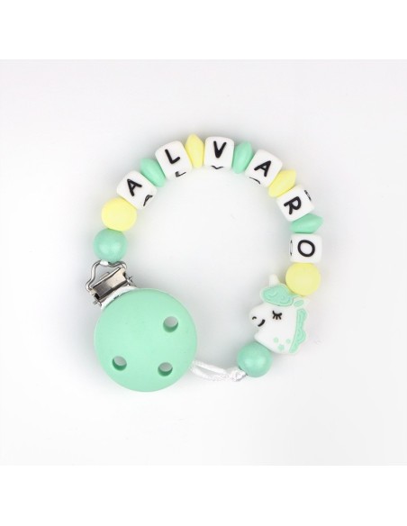 Cadenita de silicona Personalizada Unicornio Menta