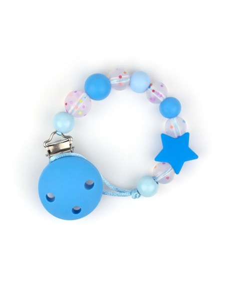 Cadenita Silicona Confeti Azul