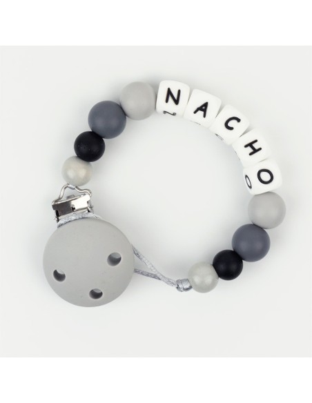 Cadenita de silicona personalizada Gris