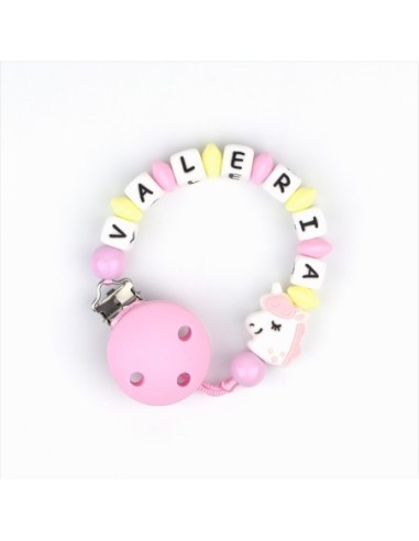 Cadenita de silicona Personalizada Unicornio Rosa