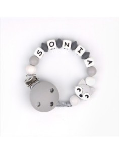 Cadenita de silicona Zorrito Gris personalizada