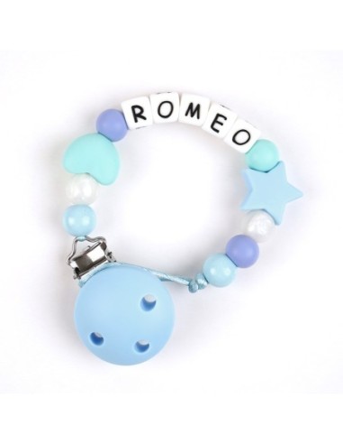 Cadenita de silicona Medea Celeste Personalizada