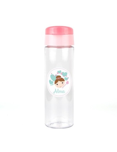 Botella Hada Rosa 600ml personalizada
