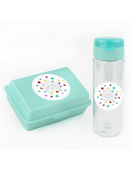 Pack de tupper y botella estrella personalizada