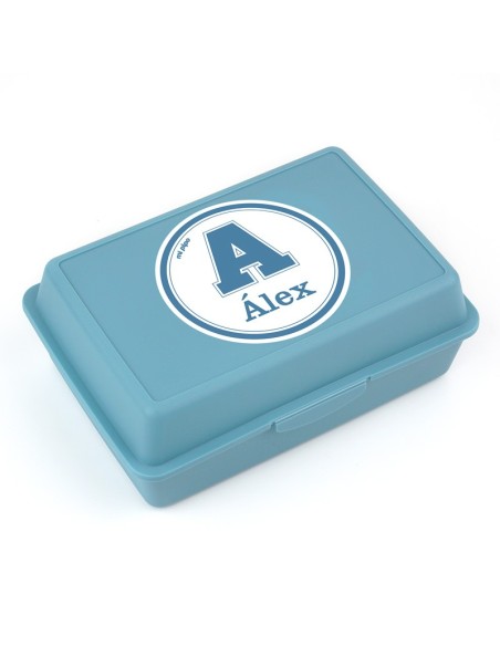 Cajita Porta Alimentos School Azul personalizad