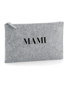 Bolso de Mano Shopper fieltro Gris Iniciales bordadas