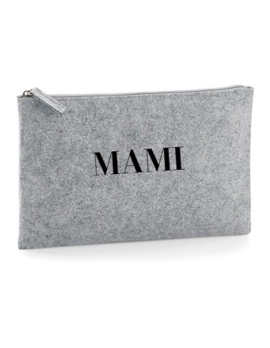 Bolso de Mano Shopper fieltro Gris Iniciales bordadas