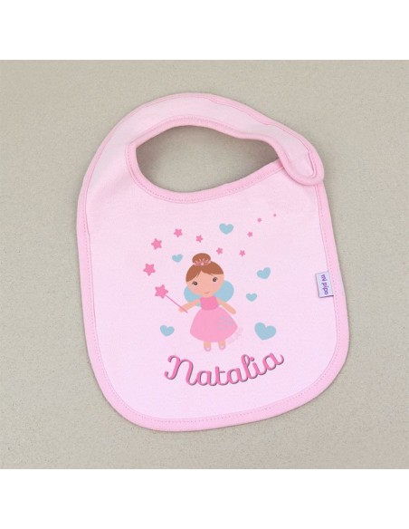 Babero Personalizado Hada Corazones