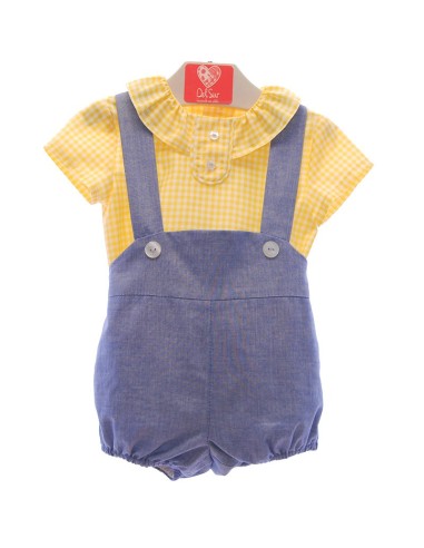 Ranita denim con blusita de cuadros