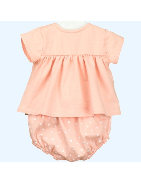 Conjunto mandarina con braguitas de  lunares