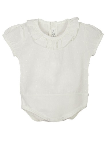 Body de camisa de plumeti beige