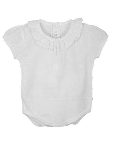 Body de camisa de plumeti beige