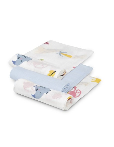 Interbaby pack de gasas de bambú modelo jungla.