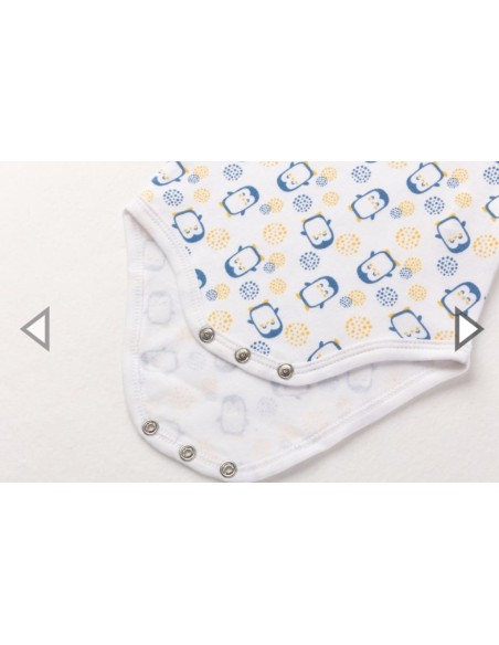 Pack de 2 bodis para bebe de manga larga colección de pinguinos