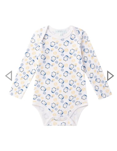 Pack de 2 bodis para bebe de manga larga colección de pinguinos