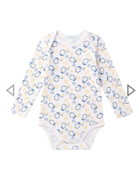 Pack de 2 bodis para bebe de manga larga colección de pinguinos