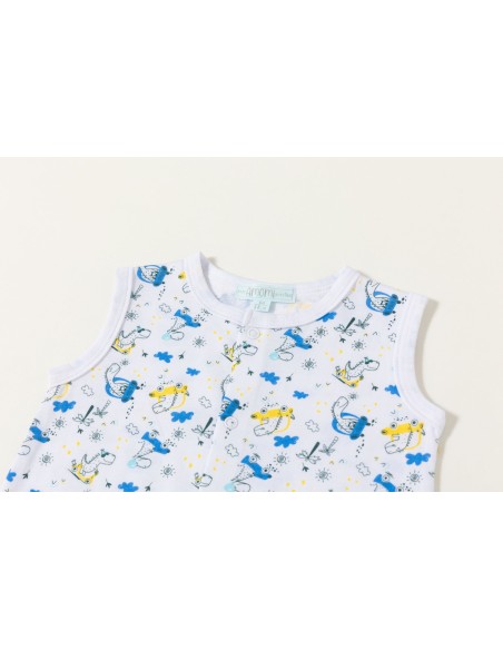 Pelele de bebe estampado de dinosaurios.