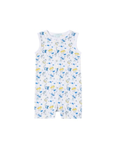 Pelele de bebe estampado de dinosaurios.