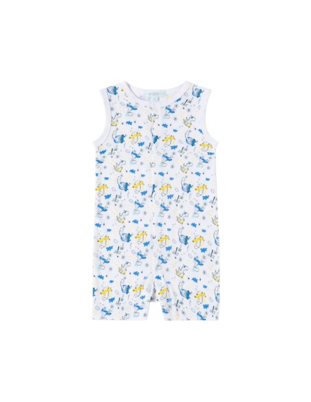 Pelele de bebe estampado de dinosaurios.