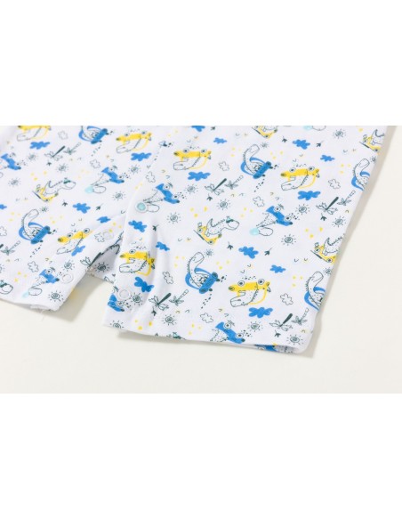 Pelele de bebe estampado de dinosaurios.