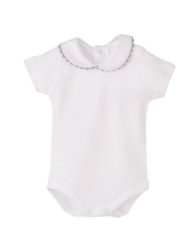 Body con cuello piconela gris.