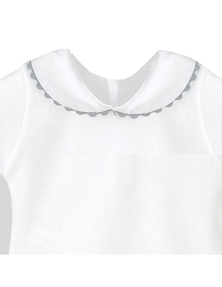 Body con cuello piconela gris.