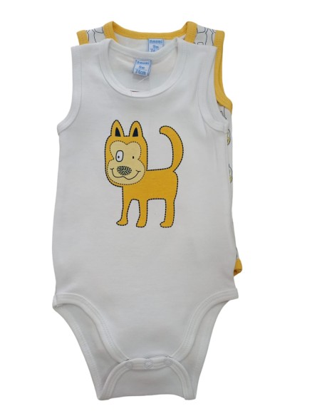 Amomí pack de dos bodies de niño de algodón.