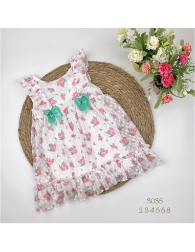 Vestido de niña de gasa de plumeti