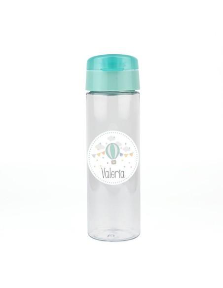 Pack Botella 600ml + Cajita Porta Alimentos Menta Globo personalizadas