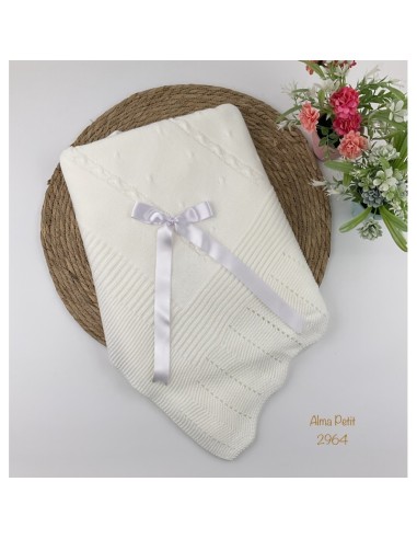 Toquilla de lana picos y lazada