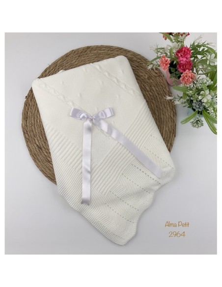 Toquilla de lana picos y lazada
