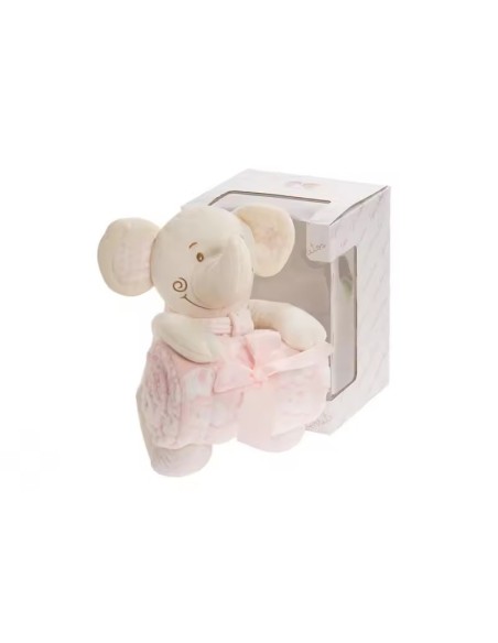 Manta y peluche de elefante