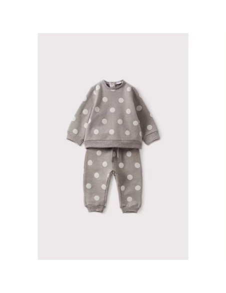 Street monkey chandal de lunares gris y blanco