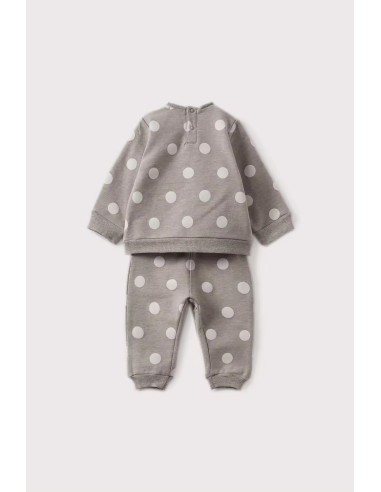 Street monkey chandal de lunares gris y blanco
