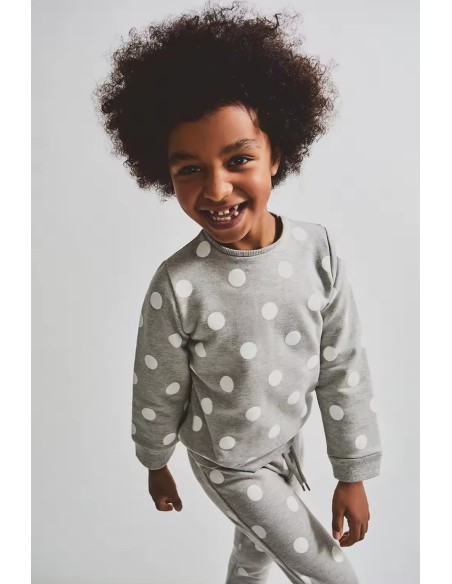 Street monkey chandal de lunares gris y blanco
