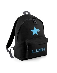 Mochila Junior Azul personalizada, dibujo a elegir 2