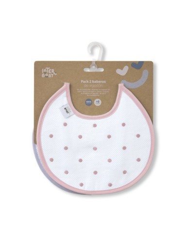Pack de 2 baberos bordados redondos.
