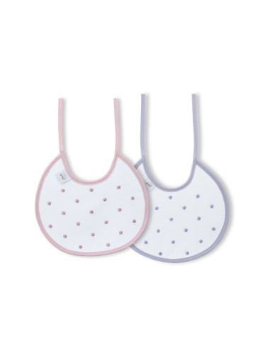 Pack de 2 baberos bordados redondos.