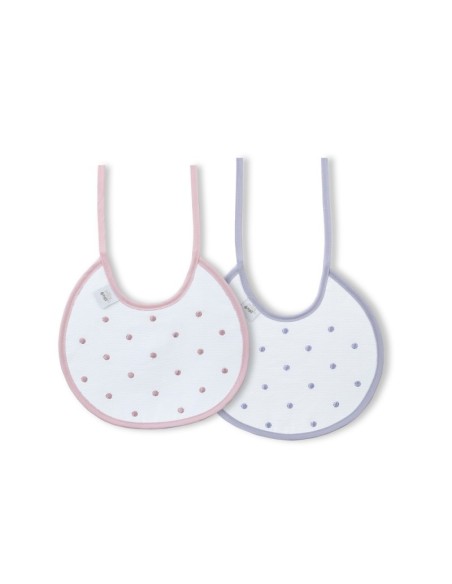 Pack de 2 baberos bordados redondos.