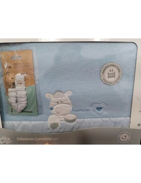 Interbaby sabanas de cuna de coralina con chupetero