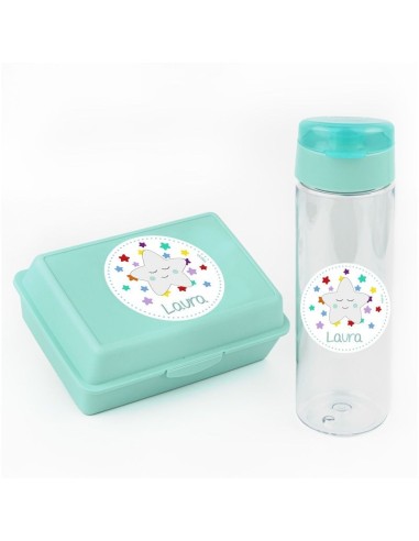 Pack de tupper y botella estrella personalizada